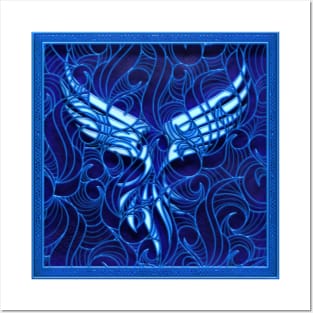 Freedom eagle - 3d design on black Wall Posters and Art